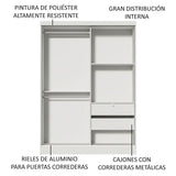 Closet Luke Blanco 120x183cm sin Espejo y con Dos Cajones - Closets | Bylmo