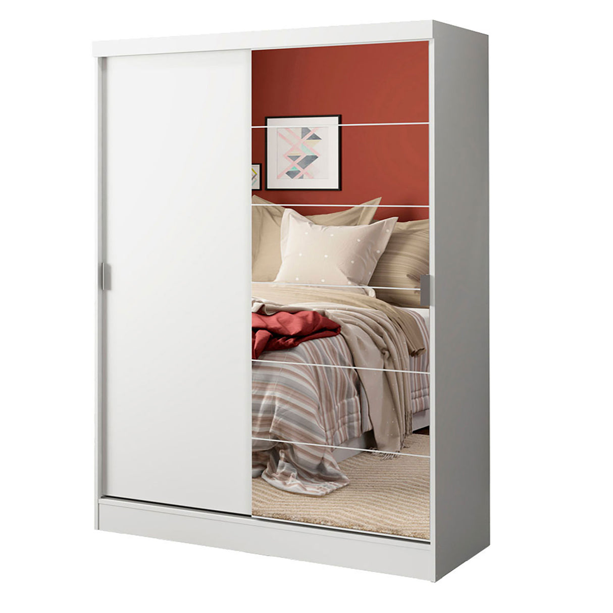 Closet Luke Blanco 120x183cm con Espejo y Tres Cajones - Closets | Bylmo