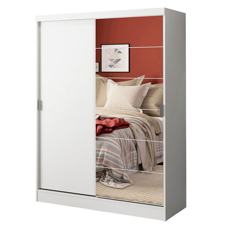 Closet Luke Blanco 120x183cm con Espejo y Tres Cajones - Closets | Bylmo