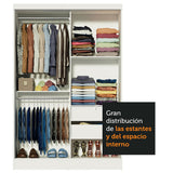 Closet Luke Blanco 120x183cm con Espejo y Tres Cajones - Closets | Bylmo