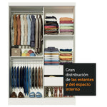 Closet Luke Blanco 120x183cm Con Espejo Y Cuatro Cajones