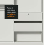 Closet Luke Blanco 120x183cm Con Espejo Y Cuatro Cajones