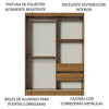 Closet Luke Marron 120x183cm Con Espejo Y Tres Cajones