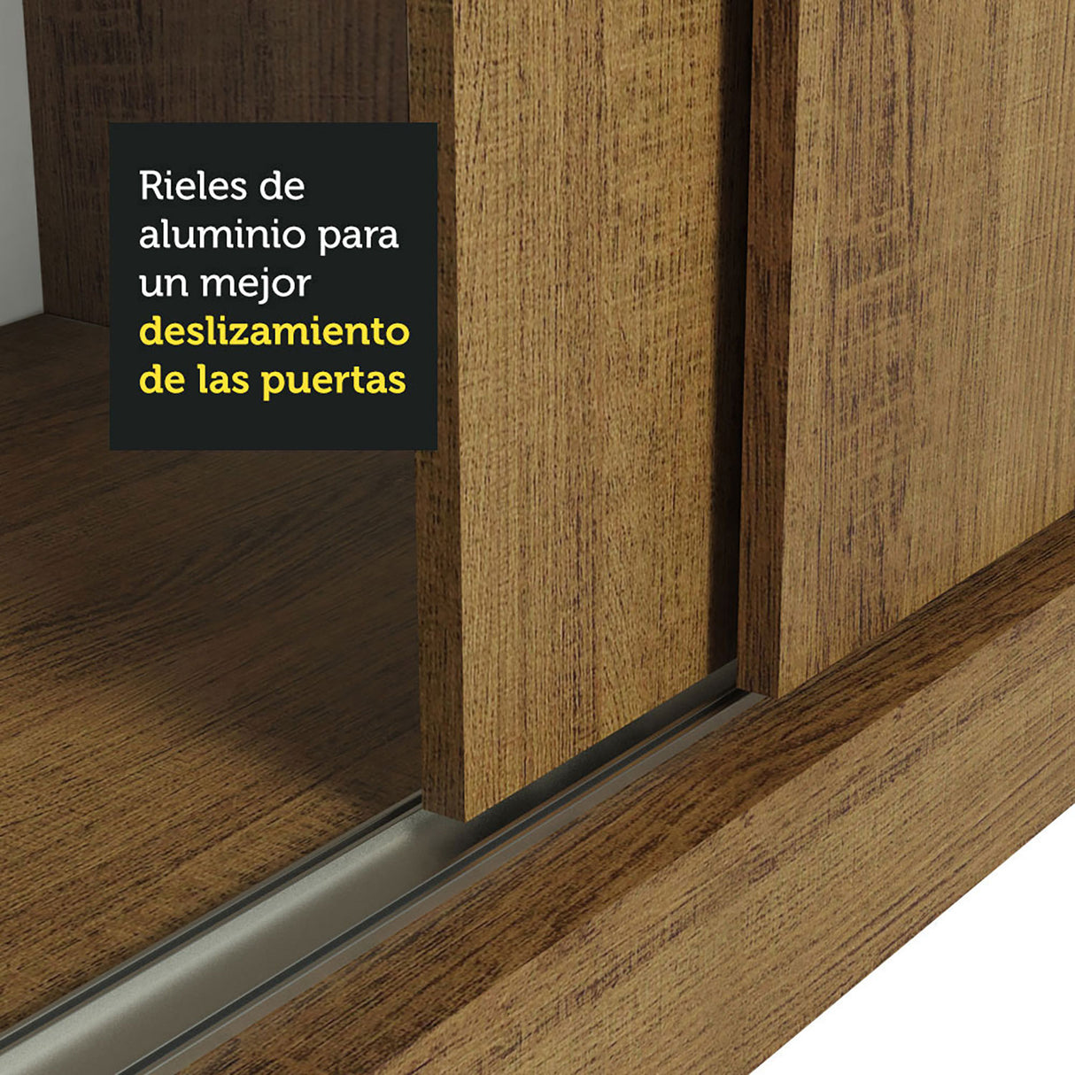 Closet Luke Marron 120x183cm con Espejo y Tres Cajones - Closets | Bylmo