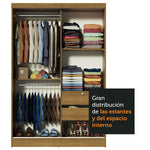 Closet Luke Marron 120x183cm Con Espejo Y Cuatro Cajones