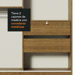 Closet Luke Marron 120x183cm Con Espejo Y Cuatro Cajones