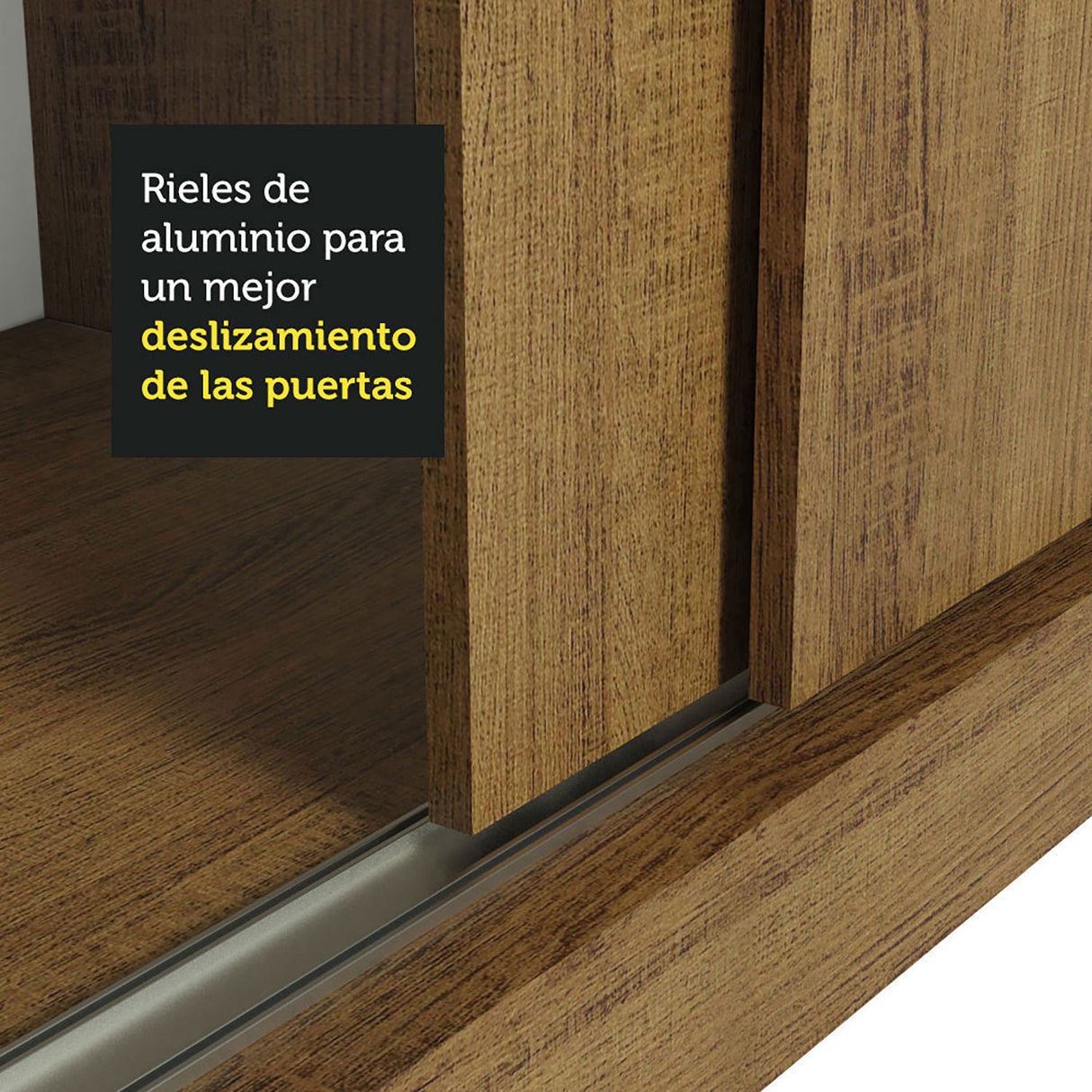Closet Luke Marron 120x183cm con Espejo y Cuatro Cajones - Closets | Bylmo