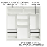 Closet Reno Blanco 180x205cm sin Espejo y con Cuatro Cajones - Closets | Bylmo