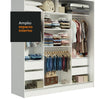 Closet Reno Blanco 180x205cm Con Espejo Y Cuatro Cajones