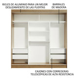 Closet Reno Marron 180x205cm sin Espejo y con cuatro Cajones - Closets | Bylmo