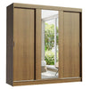 Closet Reno Marron 180x205cm Con Espejo Y Cuatro Cajones