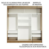 Closet Reno Marron 180x205cm con Espejo y Cuatro Cajones - Closets | Bylmo