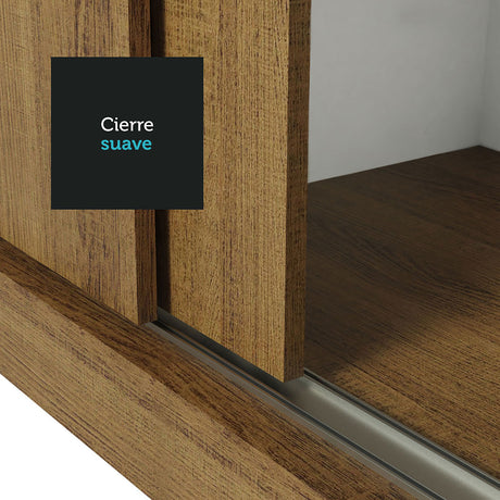 Closet Reno Marron 180x205cm con Espejo y Cuatro Cajones - Closets | Bylmo