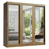 Closet Reno Marron 180x205cm con Espejo y Seis Cajones - Closets | Bylmo