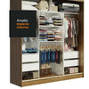 Closet Reno Marron 180x205cm Con Espejo Y Seis Cajones