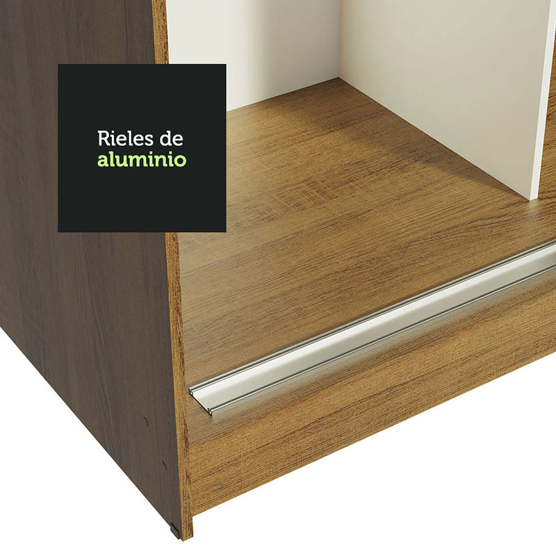 Closet Reno Marron 180x205cm Con Espejo Y Seis Cajones