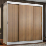 Closet Reno Blanco Y Marron 180x205cm Sin Espejo Y Con Tres Cajones