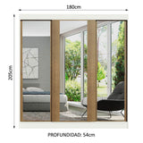 Closet Reno Blanco y Marron 180x205cm con Espejo y Seis Cajones - Closets | Bylmo