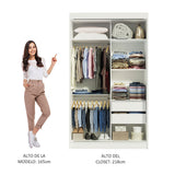 Closet Tokio Blanco 109x218cm con Espejo y Cuatro Cajones - Closets | Bylmo