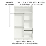 Closet Tokio Blanco 109x218cm con Espejo y Cuatro Cajones - Closets | Bylmo