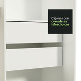Closet Tokio Blanco 109x218cm con Espejo y Cuatro Cajones - Closets | Bylmo