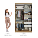 Closet Tokio Marron 109x218cm sin Espejo y con Tres Cajones - Closets | Bylmo