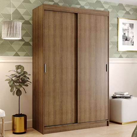 Closet Tokio Marron 109x218cm sin Espejo y con Tres Cajones - Closets | Bylmo