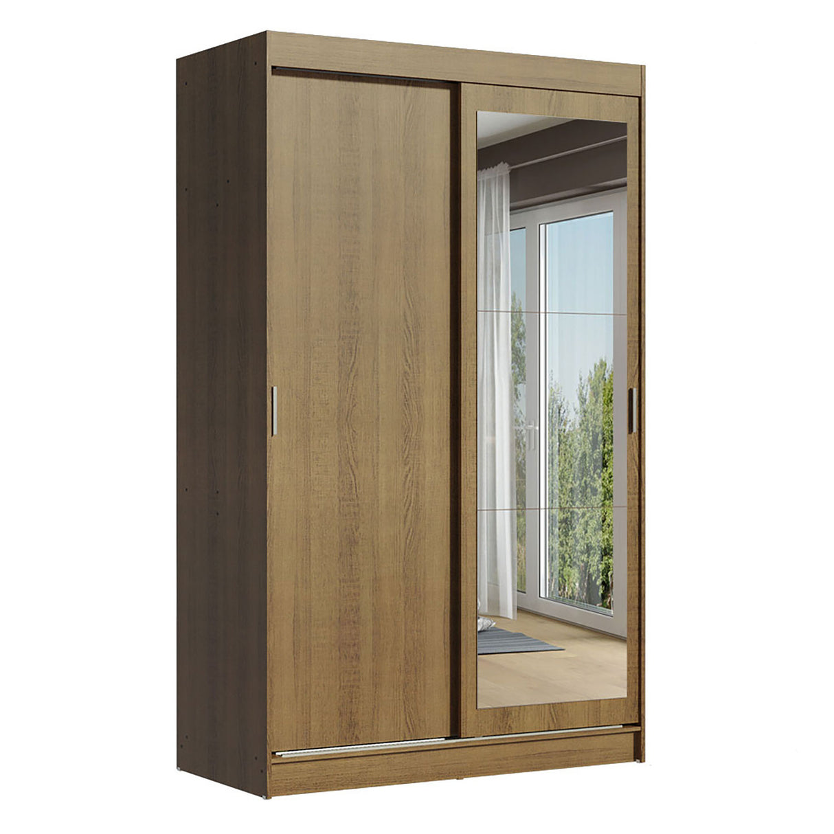 Closet Tokio Marron 109x218cm con Espejo y Cuatro Cajones - Closets | Bylmo