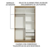 Closet Tokio Marron 109x218cm Con Espejo Y Cuatro Cajones