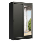 Closet Tokio Negro 109x218cm con Espejo y Cuatro Cajones - Closets | Bylmo