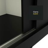 Closet Tokio Negro 109x218cm con Espejo y Cuatro Cajones - Closets | Bylmo