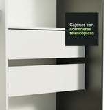 Closet Tokio Negro 109x218cm con Espejo y Cuatro Cajones - Closets | Bylmo