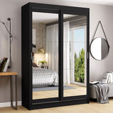 Closet Tokio Negro 109x218cm con Espejo y Cinco Cajones - Closets | Bylmo