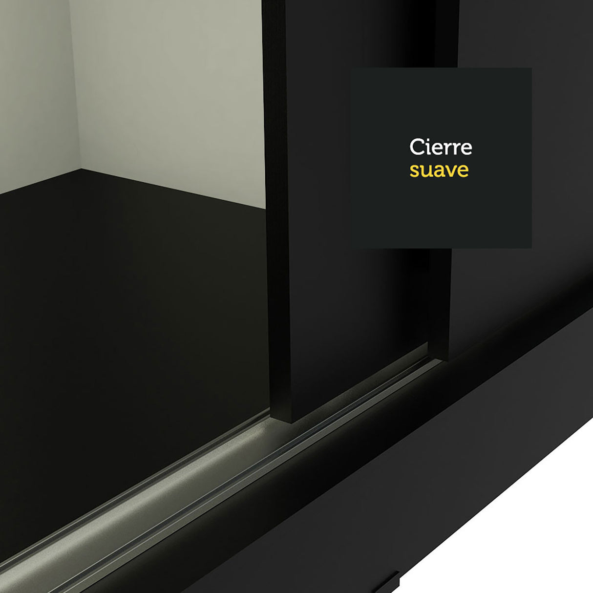 Closet Tokio Negro 109x218cm con Espejo y Cinco Cajones - Closets | Bylmo