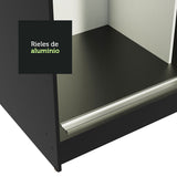 Closet Tokio Negro 109x218cm con Espejo y Cinco Cajones - Closets | Bylmo