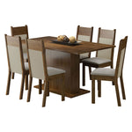 Combo Comedor Y Sillas Louisiana Marron 160x79cm De 6 Puestos