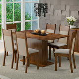 Combo Comedor y Sillas Louisiana Marron 160x79cm de 6 Puestos - Comedores | Bylmo