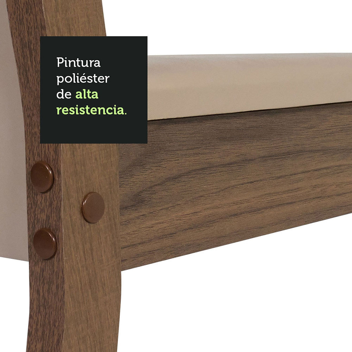 Combo Comedor y Sillas Havana Marron 136x76cm de 4 Puestos