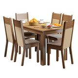 Combo Comedor y Sillas Honduras Marron 136x76cm de 6 Puestos - Comedores | Bylmo