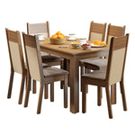 Combo Comedor Y Sillas Honduras Marron 136x76cm De 6 Puestos