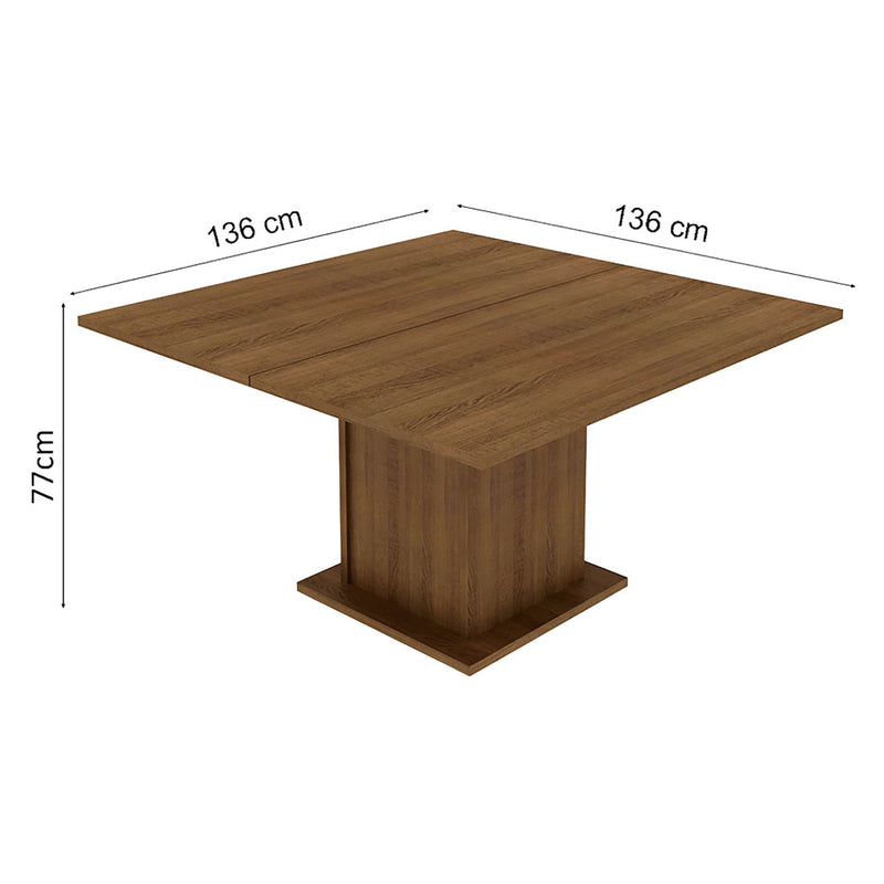 Combo Comedor Y Sillas Panamá Marron 136x77cm De 8 Puestos