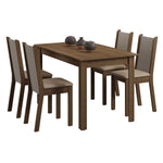 Combo Comedor Y Sillas Bea Marron 136x76cm De 4 Puestos