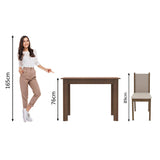 Combo Comedor y Sillas Cintia Marron 104x76cm de 4 Puestos - Comedores | Bylmo