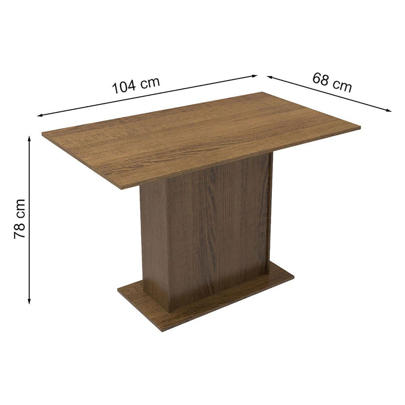 Combo Comedor Y Sillas Talita Marron 104x78cm De 4 Puestos