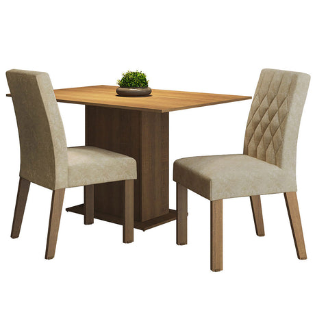 Combo Comedor y Sillas Tainá Marron 104x78cm de 2 Puestos - Comedores | Bylmo