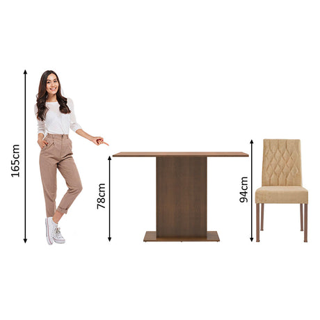 Combo Comedor y Sillas Tainá Marron 104x78cm de 2 Puestos - Comedores | Bylmo