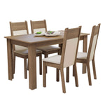 Combo Comedor Y Sillas Cali Marron Y Crema 136x76cm De 4 Puestos