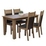 Combo Comedor y Sillas Cali Marron y Negro 136x76cm de 4 Puestos - Comedores | Bylmo