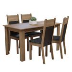 Combo Comedor Y Sillas Cali Marron Y Negro 136x76cm De 4 Puestos