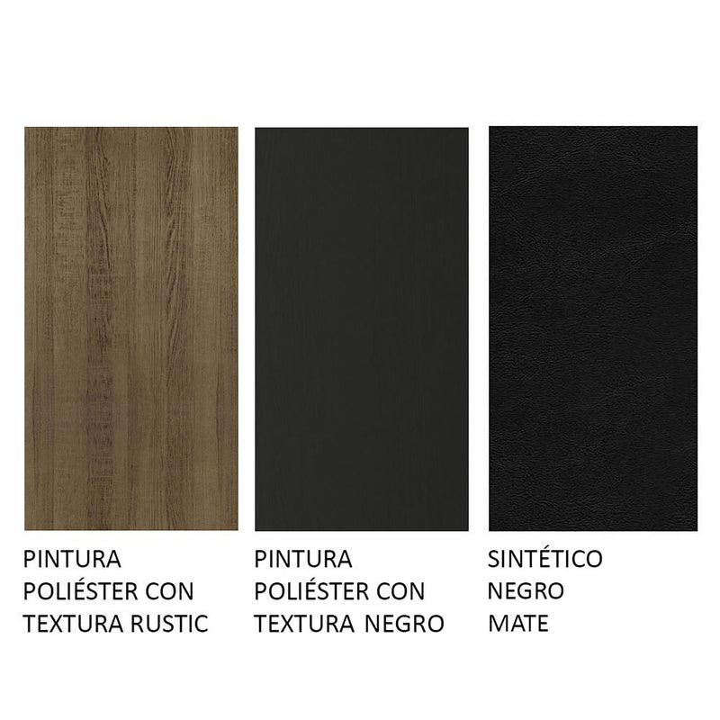 Combo Comedor Y Sillas Cali Marron Y Negro 136x76cm De 4 Puestos